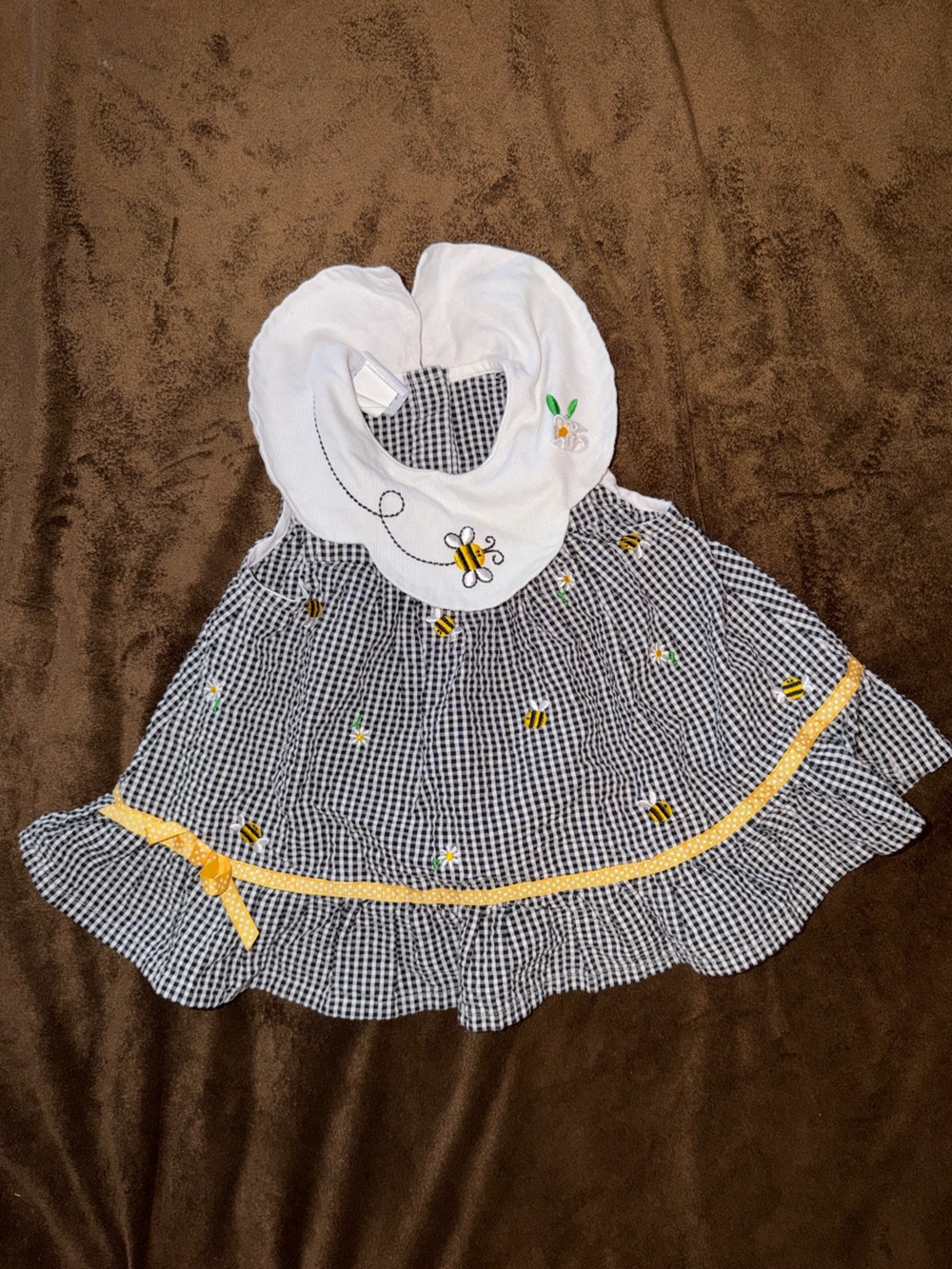 vintage Samara Black and White Gingham Bumblebee Dress